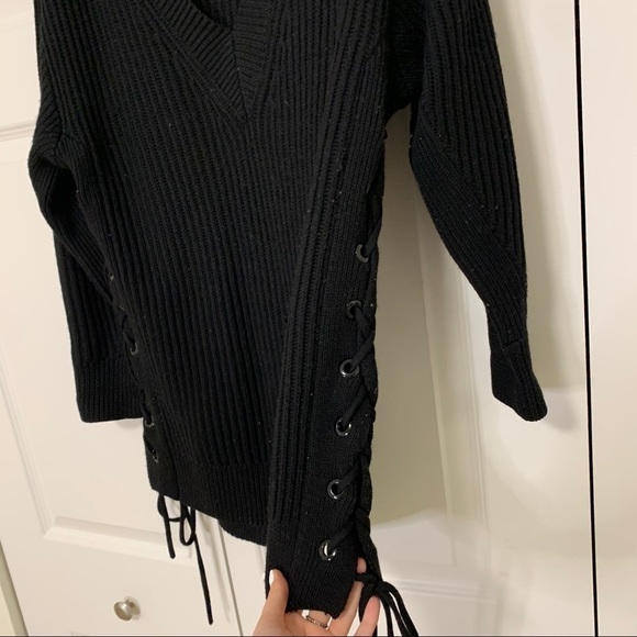 Rag & Bone Ivy Tie Wool Knit Sweater in Black XS - Picture 9 of 10
